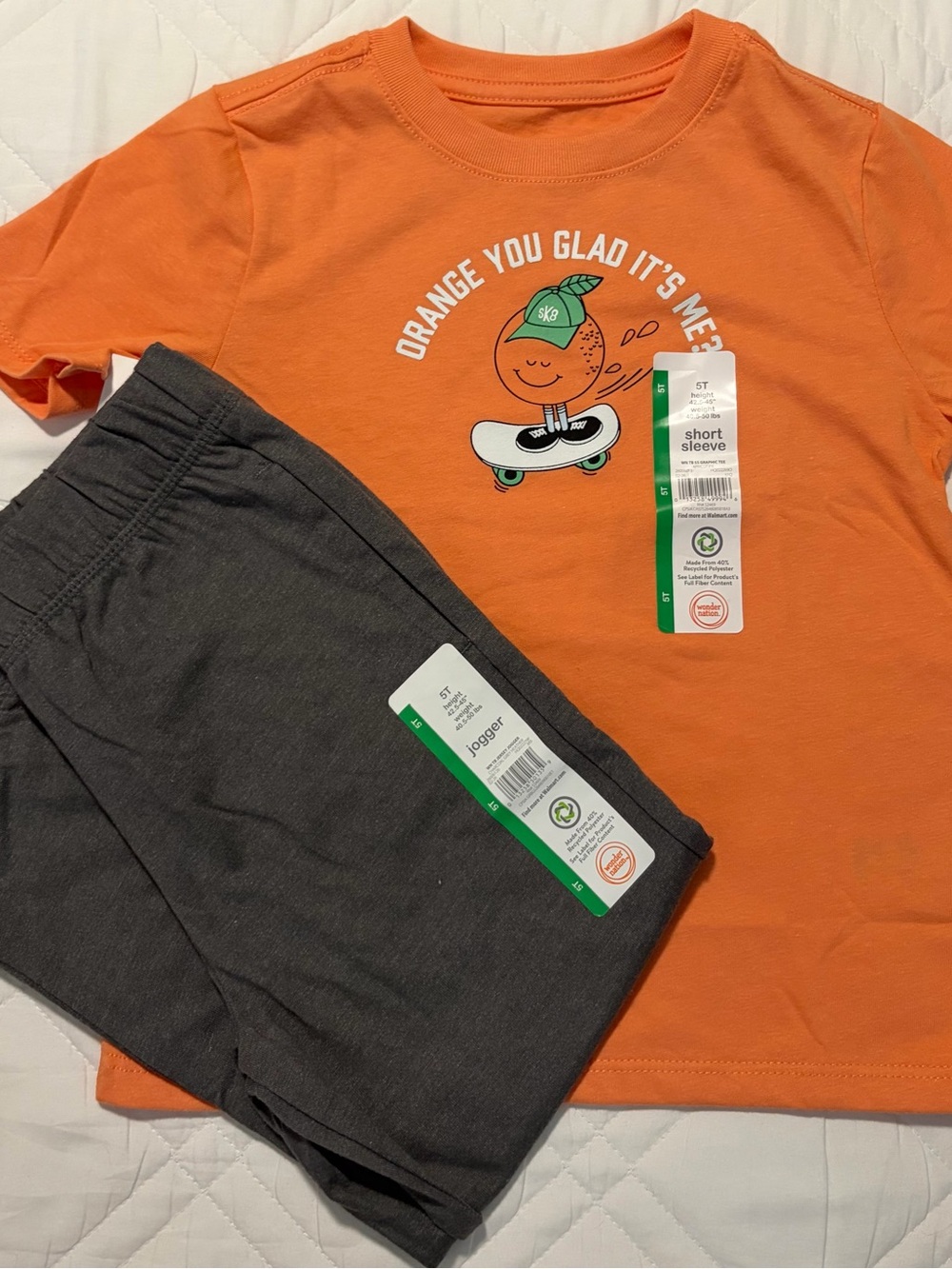 wonder nation Orange Graphic Skate Tee and Charcoal Joggers